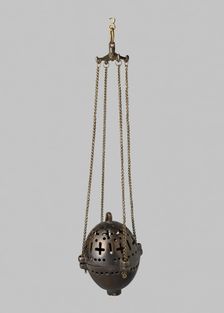 Censer with Pierced Geometric Motifs, German, 12th century. Creator: Unknown