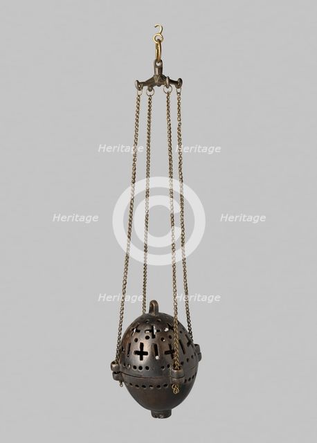 Censer with Pierced Geometric Motifs, German, 12th century. Creator: Unknown.