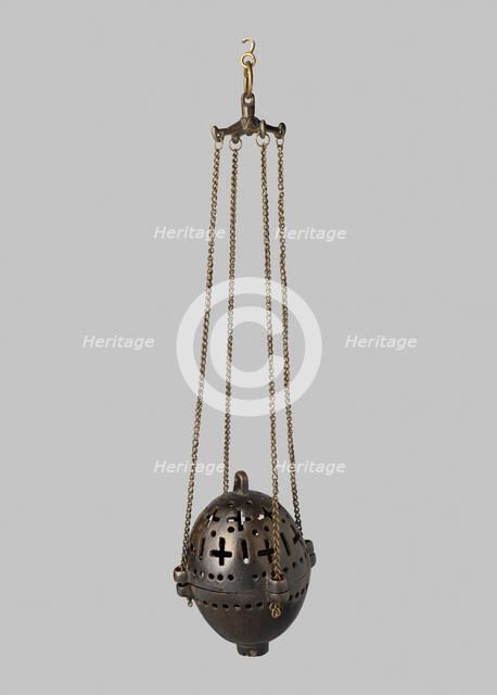 Censer with Pierced Geometric Motifs, German, 12th century. Creator: Unknown.