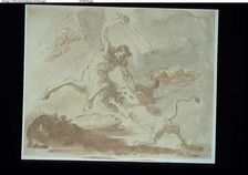 Centaur Fighting with Lion, n.d. Creator: Unknown