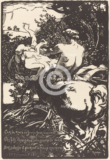 Centaur (Le centaure), 1896. Creator: Auguste Lepere.