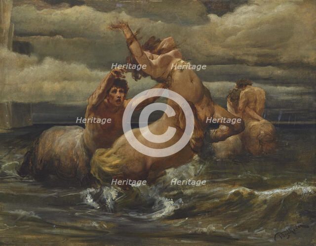 Centaurs in the sea, ca 1877. Creator: Piglhein, Bruno (1848-1894).