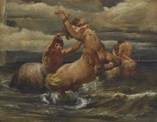 Centaurs in the sea, ca 1877. Creator: Piglhein, Bruno (1848-1894)