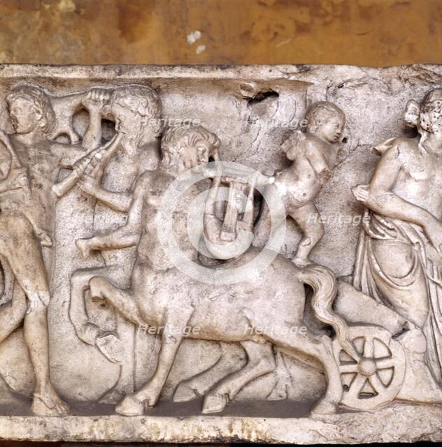 Centaurs pulling a cart  Artist: Unknown.