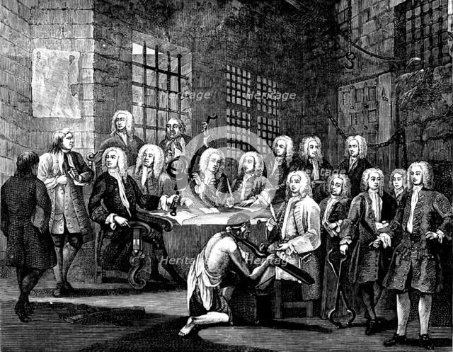 Centenary of John Howard, Prison Reformer: committee inquiring into the Fleet Prison, 1729, (1890). Creator: Unknown.