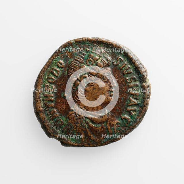 Centenionalis with Theodosius I, A.D. 379-395. Creator: Unknown.