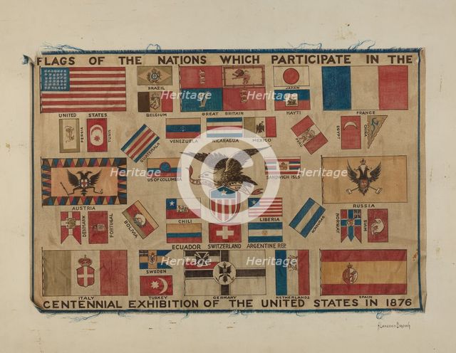 Centennial Textile - Flag, 1935/1942. Creator: H. Langden Brown.