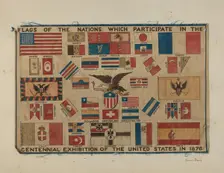 Centennial Textile - Flag, 1935/1942. Creator: H. Langden Brown
