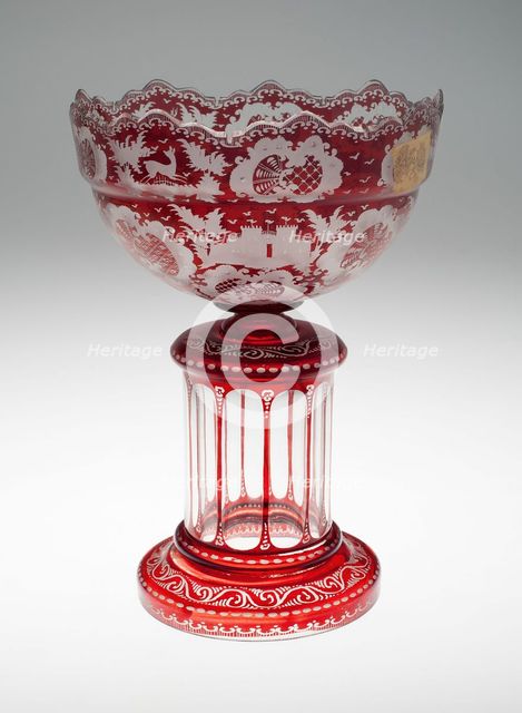 Centerpiece, Bohemia, c. 1840/50. Creator: Bohemia Glass.