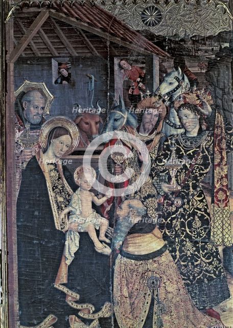 Central table of the Condestable altarpiece. 'Epiphany ' (1464-1465), in the Chapel of Saint Agat…