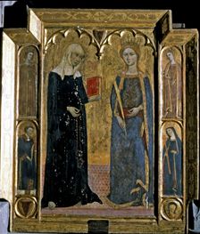 Central table of an altarpiece with Saint Martha and Saint Margaret, c. 1360