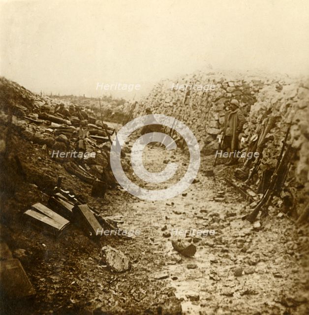 Central telephone post at Froideterre, Verdun, northern France, c1916. Artist: Unknown.