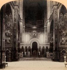 Central Aisle of Vladimir Cathedral, Kief - the most beautiful Church in Russia 1898. Creator: Underwood & Underwood