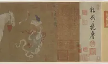 Central Asians Presenting Tribute Horses, Ming or Qing dynasty, (17th century?). Creator: Unknown