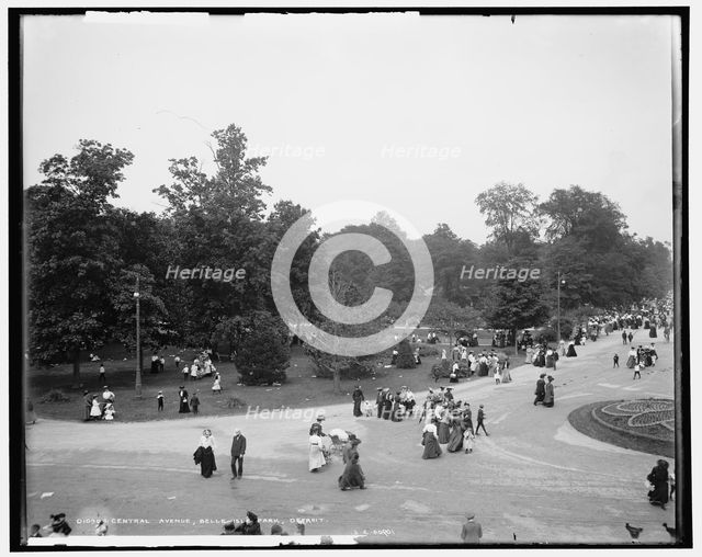 Central Avenue, Belle Isle Park, Detroit, between 1880 and 1930. Creator: Unknown.