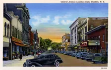 Central Avenue looking south, Dunkirk, New York, USA, 1940