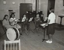 Central Brooklyn Music Center, percussion students, 1938. Creator: Unknown