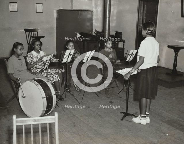 Central Brooklyn Music Center, percussion students, 1938. Creator: Unknown.