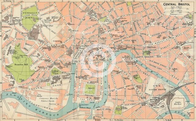 'Central Bristol' c20th Century. Artist: John Bartholomew.