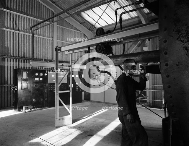 Central control area of the dolomite plant, Steetley, Nottinghamshire, 1963. Creator: Michael Walters.