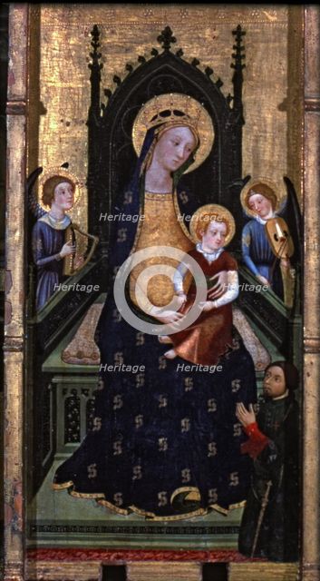 Central detail of the altarpiece of the Virgin of Abella de la Conca, tempera on wood, from the c…