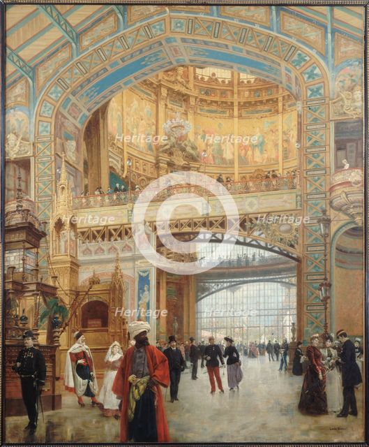 Central dome of the Machine Gallery at the 1889 World's Fair, 1890. Creator: Louis Beroud.