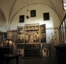 Central hall of the museum with the triptych depicting the theme of Epiphany