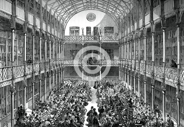 Central hall of the Royal Army Clothing Depot, Pimlico, c1880. Artist: Unknown