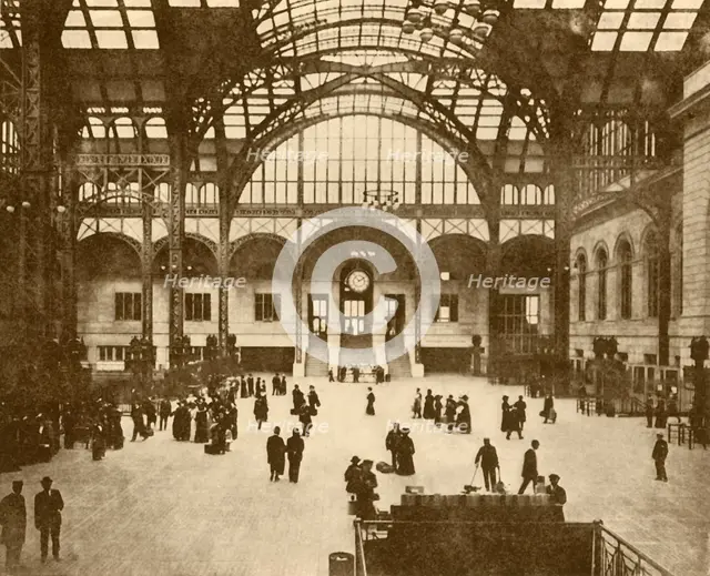 'Central Hall, Pennsylvania Station, New York (Pennsylvania Railroad Company)', 1930. Creator: Unknown.