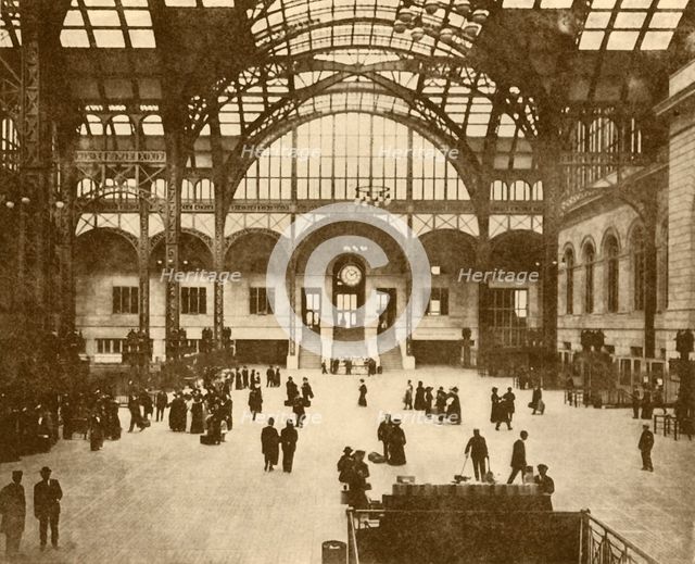 'Central Hall, Pennsylvania Station, New York (Pennsylvania Railroad Company)', 1930. Creator: Unknown.