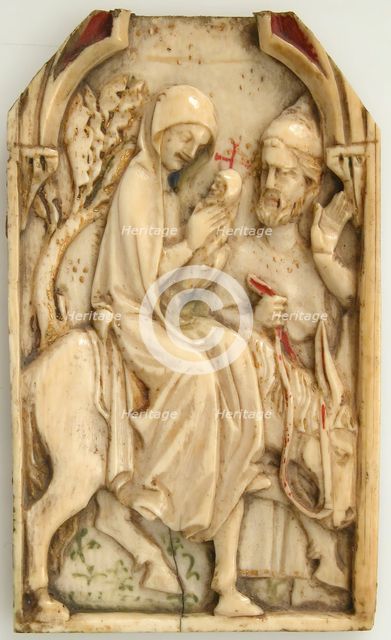 Central Leaf from a Polyptych with Flight into Egypt, French, 14th century. Creator: Unknown.