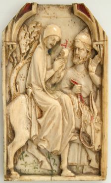 Central Leaf from a Polyptych with Flight into Egypt, French, 14th century. Creator: Unknown