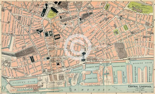 'Central Liverpool', c20th Century. Artist: John Bartholomew.