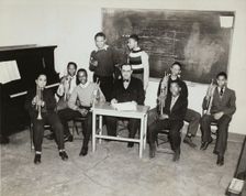 Central Manhattan Music Center, horn players, 1938. Creator: Aubrey Pollard
