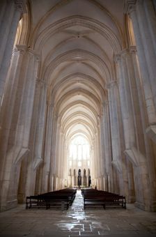 Central nave of the church, Monastery of Alcobaca, Alcobaca, Portugal, 2009. Creator: Samuel Magal