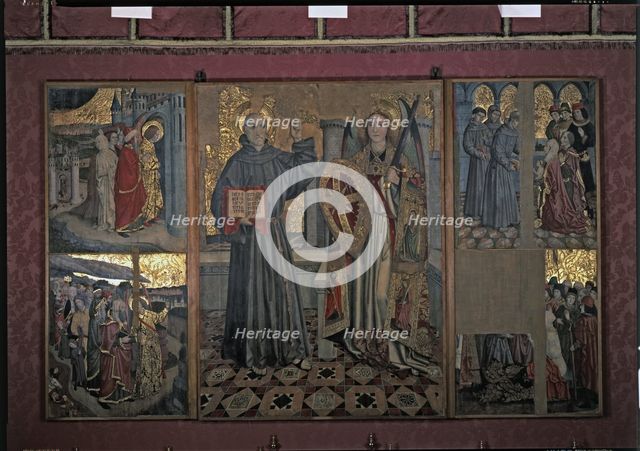 Central part of the 'Altarpiece of Saint Bernardino and the guardian angel', tempera on wood, fro…
