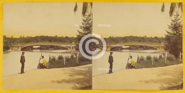 Central Park. (New York.) The Bow Bridge., about 1863-1866. Creator: Thomas C. Roche.