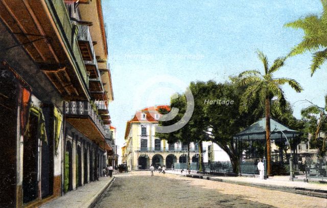 Central Park and Canal Building, Panama City, Panama, c1920s. Artist: Unknown