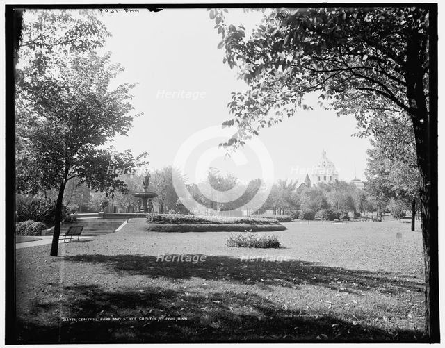Central Park and State Capitol, St. Paul, Minn., c1902. Creator: William H. Jackson.