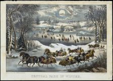 Central Park in Winter, 1877-94., 1877-94. Creators: Nathaniel Currier, James Merritt Ives, Currier and Ives