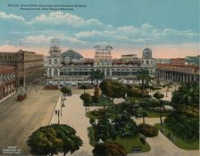 Central Park, Plaza Hotel and Politeama Building, Havana, Cuba, c1920