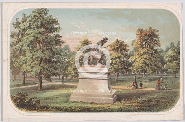 Central Park, Statue of the Indian Hunter, 1869., 1869. Creator: Anon.