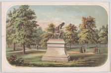 Central Park, Statue of the Indian Hunter, 1869., 1869. Creator: Anon