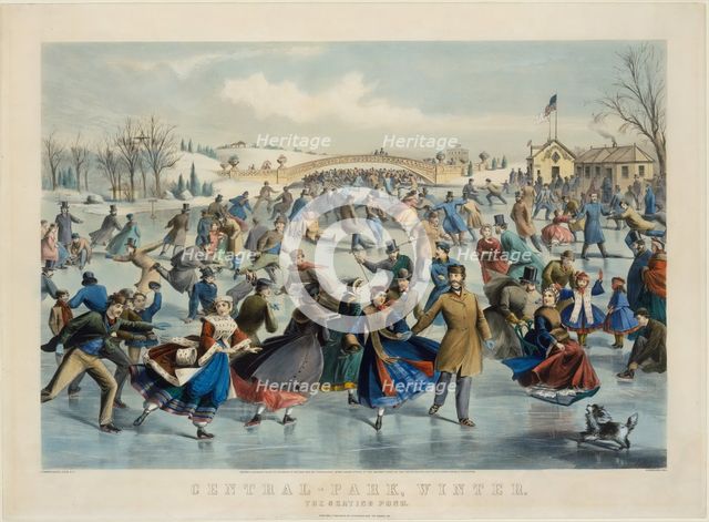 Central Park, Winter - The Skating Pond, 1862. Creator: Lyman Wetmore Atwater.