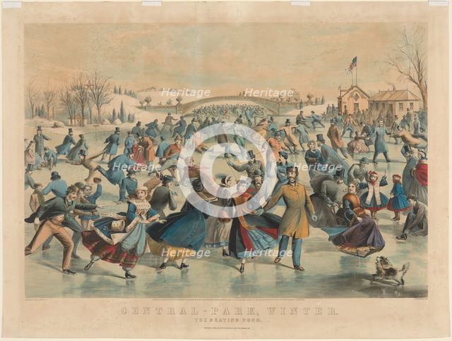 Central Park, Winter: The Skating Pond. Creator: James Merritt Ives (American, 1824-1895), and ; Nathaniel Currier (American, 1813-1888).
