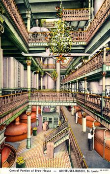 Central portion of the brew house, Anheuser-Busch Brewery, St Louis, Missouri, USA, 1933