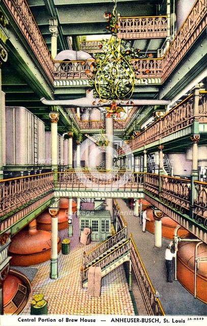 Central portion of the brew house, Anheuser-Busch Brewery, St Louis, Missouri, USA, 1933. Artist: Unknown