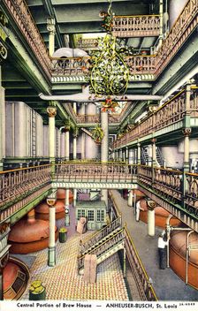 Central portion of the brew house, Anheuser-Busch Brewery, St Louis, Missouri, USA, 1933
