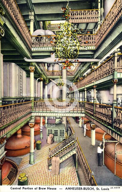 Central portion of the brew house, Anheuser-Busch Brewery, St Louis, Missouri, USA, 1933. Artist: Unknown