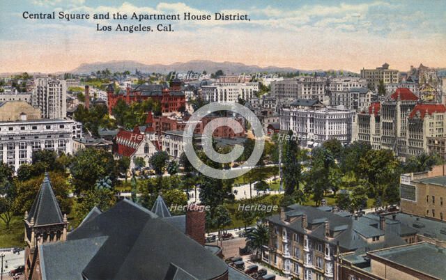 Central Square and the Apartment House District, Los Angeles, California, USA, 1915. Artist: Unknown